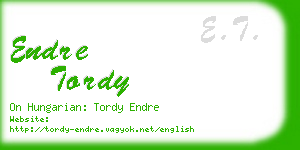 endre tordy business card